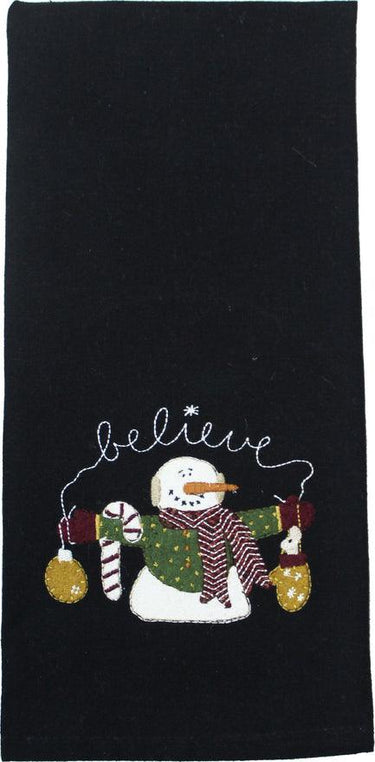 Snowman Believe Black towel ETGP0425 - The Fox Decor